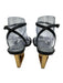 Givenchy Shoe Size 37.5 Black & Gold Leather Upper Metal Heel Ankle Wrap Sandals Black & Gold / 37.5