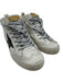 Golden Goose Shoe Size 37 White & Black Leather Upper Metallic Laces Sneakers White & Black / 37