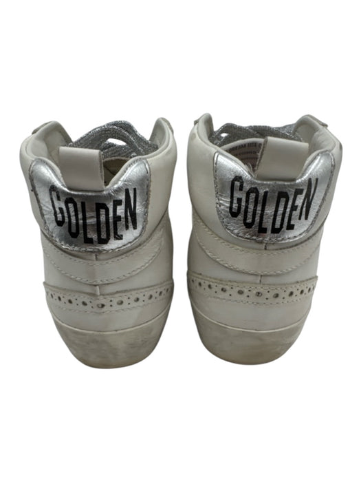 Golden Goose Shoe Size 37 White & Black Leather Upper Metallic Laces Sneakers White & Black / 37