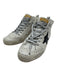 Golden Goose Shoe Size 37 White & Black Leather Upper Metallic Laces Sneakers White & Black / 37