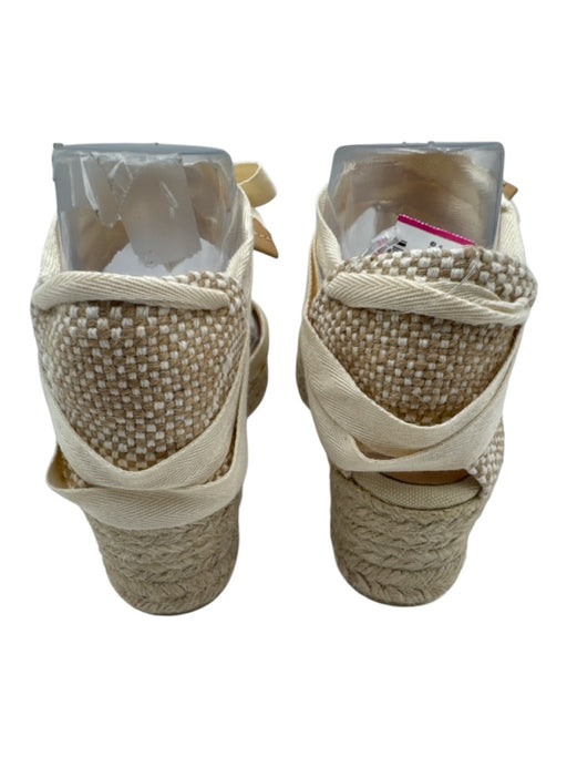 Castaner Shoe Size 38 Beige textile upper D'orsay Lace Up Ankle Wedge Espadrille Beige / 38