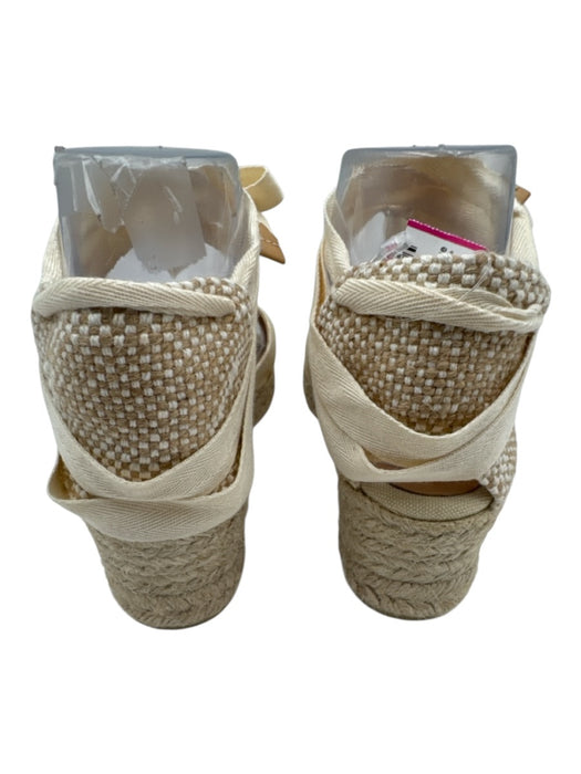 Castaner Shoe Size 38 Beige textile upper D'orsay Lace Up Ankle Wedge Espadrille Beige / 38