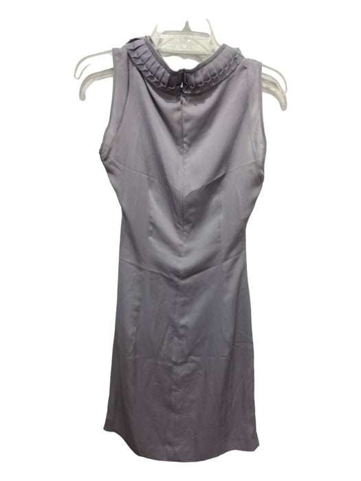 Valentino Roma Size S/M Gray Silk Pleated Neckline Sleeveless Shift Dress Gray / S/M