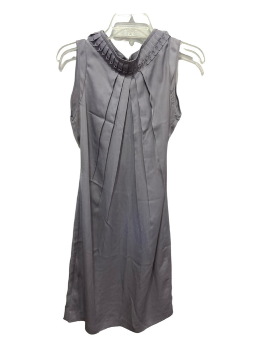 Valentino Roma Size S/M Gray Silk Pleated Neckline Sleeveless Shift Dress Gray / S/M