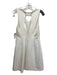 Halston Heritage Size 6 White Cotton Blend V Neck Open Back Sleeveless Dress White / 6