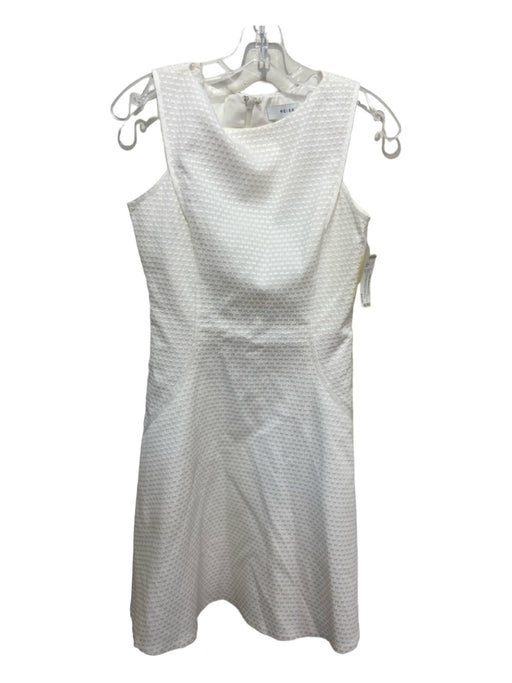 Reiss Size 4 White Polyester Blend Textured Sleeveless Seam Detail Dress White / 4