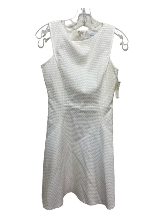 Reiss Size 4 White Polyester Blend Textured Sleeveless Seam Detail Dress White / 4