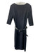 Burberry London Size 6 Black Wool Half Sleeve Back Zip Scoop Neck Dress Black / 6