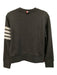 Thom Browne Size 2 Gray & White Cotton Heathered Stripe Detail Crewneck Sweater Gray & White / 2