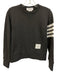 Thom Browne Size 2 Gray & White Cotton Heathered Stripe Detail Crewneck Sweater Gray & White / 2