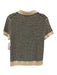 Tory Burch Size S Cream & White Cotton Blend Knit Striped Short Sleeve Polo Top Cream & White / S