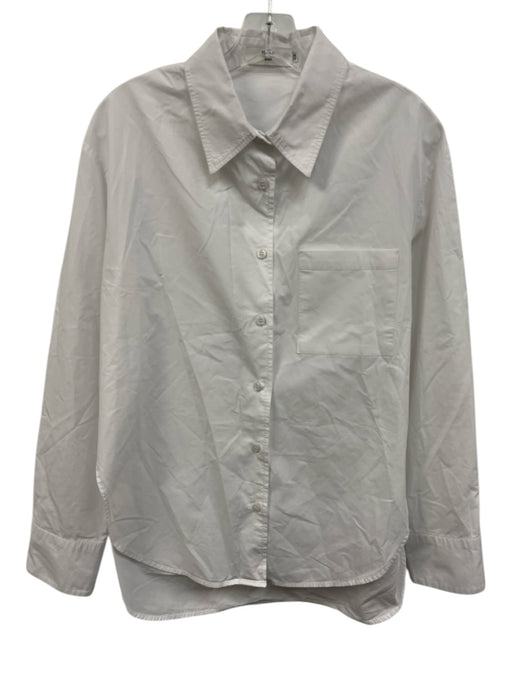 The Frankie Shop Size XS White Cotton Long Sleeve Button Up Breast Pocket Top White / XS