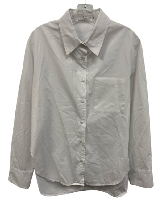 The Frankie Shop Size XS White Cotton Long Sleeve Button Up Breast Pocket Top White / XS