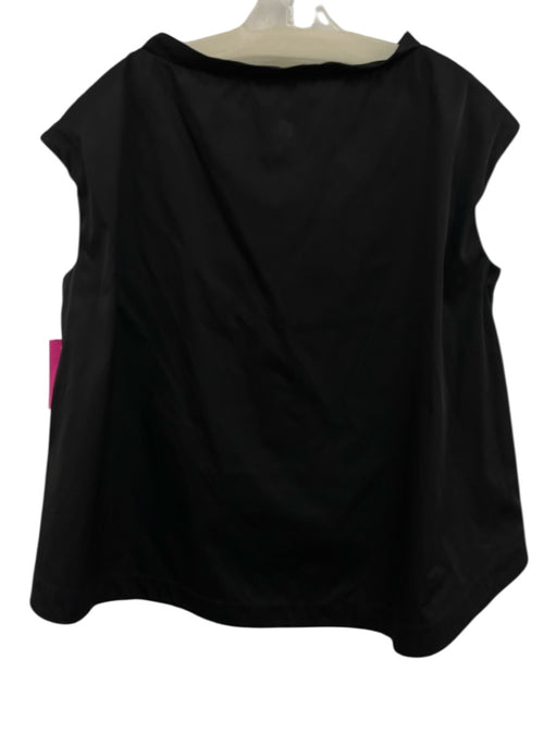 Tish Cox Size S Black Sleeveless Wide Neck Boxy High-Low Top Black / S