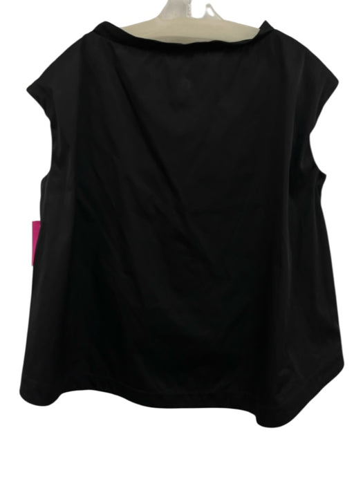Tish Cox Size S Black Sleeveless Wide Neck Boxy High-Low Top Black / S