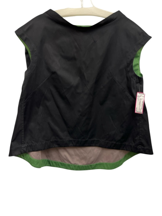Tish Cox Size S Black Sleeveless Wide Neck Boxy High-Low Top Black / S
