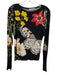 Alice + Olivia Size M Black & Multi Viscose Blend Long Sleeve Floral Top Black & Multi / M