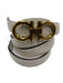 Salvatore Ferragamo White & Gold Leather Skinny Gold Hardware Logo Buckle Belts White & Gold / 80