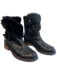 Matt Bernson Shoe Size 8 Black Leather Shearling Interior Round Toe Booties Black / 8