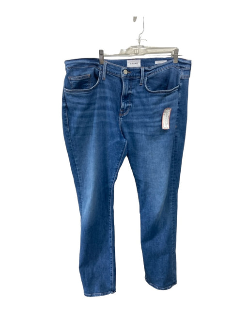 Frame Size 38 Light Wash Cotton Zip Fly Men's Jeans 38