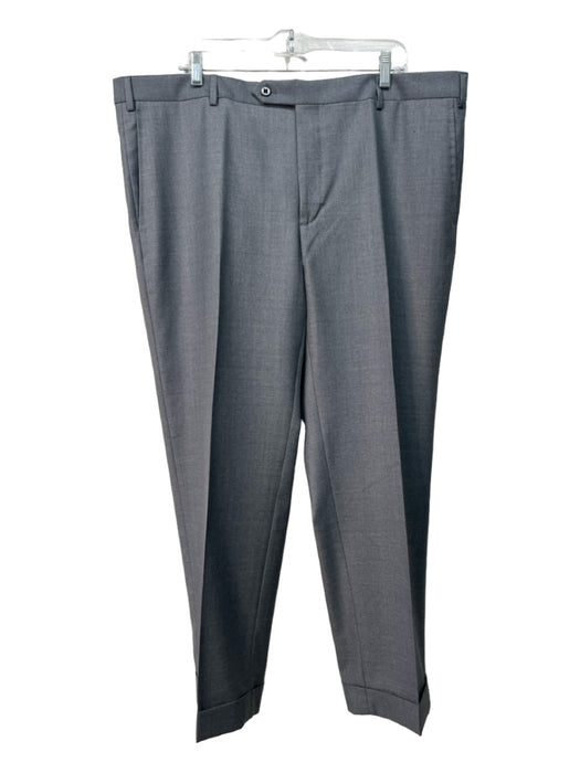 Zanella Size 42 Gray Wool Blend Solid Cuffed Dress Men's Pants 42