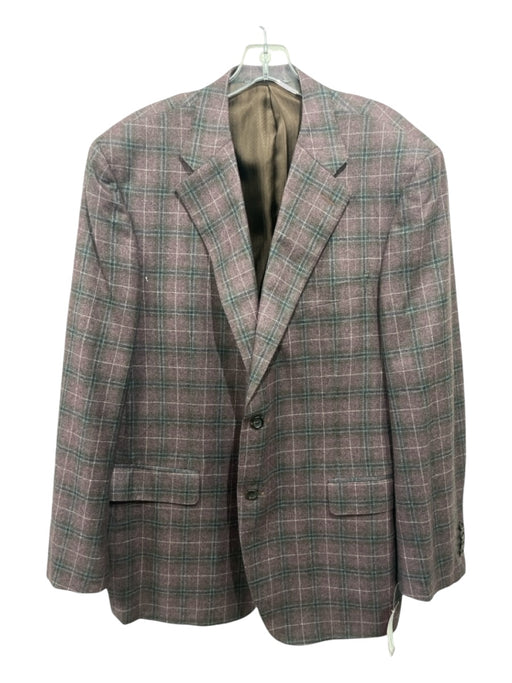 Canali Purple & Multi Print Wool Plaid 2 Button Men's Blazer 42