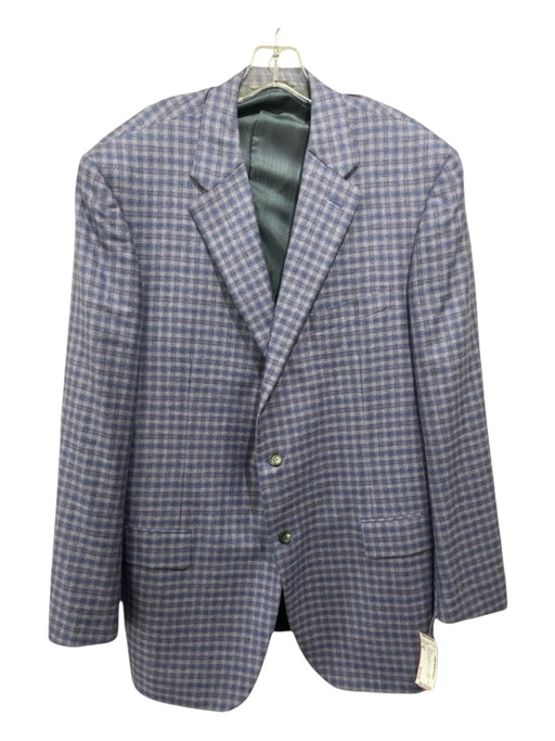 Canali Blue & Purple Wool Plaid 2 Button Men's Blazer 58