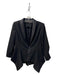 Alice & Olivia Size S/P Black Poly Blend Shawl Collar Deep V Front Zip Jacket Black / S/P