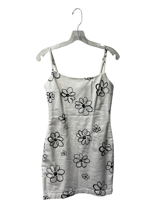 Reformation Jeans Size 2 White & Black Organic Cotton Spaghetti Strap Mini Dress White & Black / 2