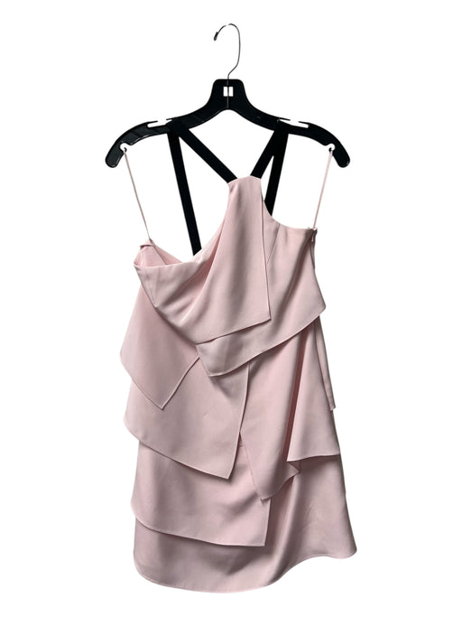 Jay Godfrey Size 2 Pink & Black Silk Strap Detail Sleeveless Side Zip Dress Pink & Black / 2