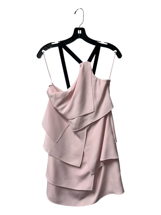 Jay Godfrey Size 2 Pink & Black Silk Strap Detail Sleeveless Side Zip Dress Pink & Black / 2