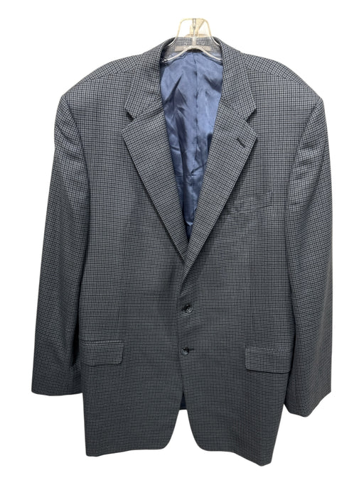 Hickey Freeman Blue Wool Plaid 2 Button Men's Blazer Blue / Est 48