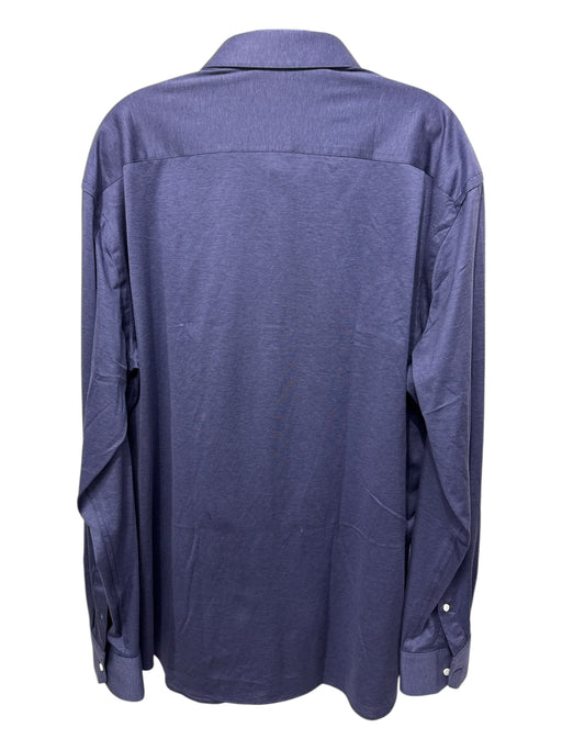 Rye 51 Size XL Blue Cotton Blend Solid Button Up Spread Collar Long Sleeve Shirt Blue / XL