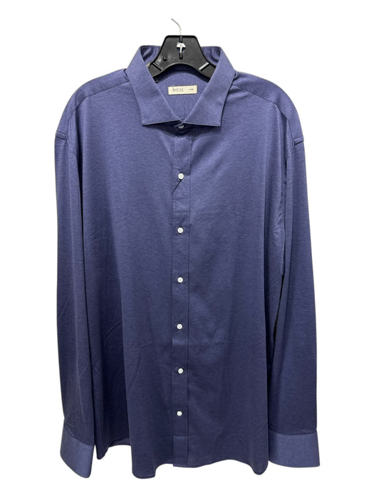 Rye 51 Size XL Blue Cotton Blend Solid Button Up Spread Collar Long Sleeve Shirt Blue / XL