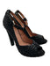 Alaia Shoe Size 38.5 Black Suede All Over Rhinestone Peep Toe Ankle Strap Pumps Black / 38.5