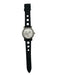 Burberry Silver & Black Leather & Acetate Silver Hardware Chronograph Watchband Silver & Black