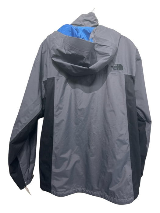 The North Face Size XL Gray & Blue Synthetic Solid Windbreaker Zip Up Jacket Gray & Blue / XL