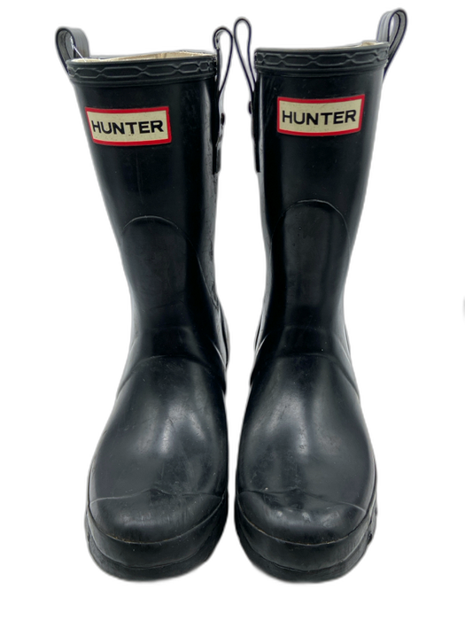 Hunter Shoe Size 5 Black Rubber Weatherproof Round Toe Pull Tabs Calf Boots Black / 5