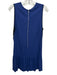Sandro Size 1 Blue & Black Viscose Black Trim Sleeveless Back Zip Dress Blue & Black / 1