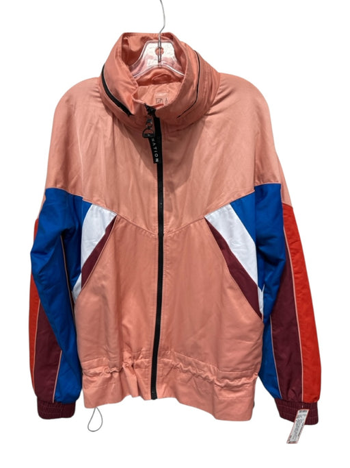 P.E Nation Size S Pink, Blue, Multi Cotton & Polyester Color Block Zip Up Jacket Pink, Blue, Multi / S