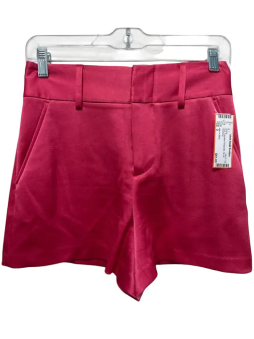 Alice + Olivia Size 0 Pink Triacetate & Polyester Zip Up Shorts Pink / 0