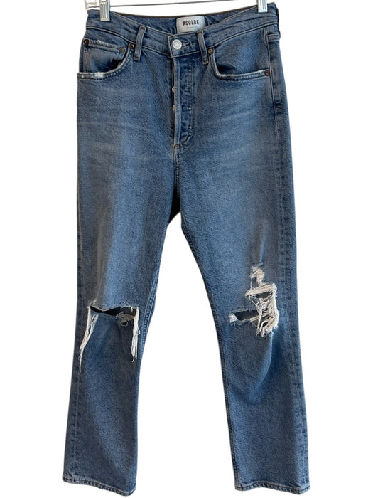 Agolde Size 25 Light Wash Cotton Blend Butterfly High Rise distressed Jeans Light Wash / 25