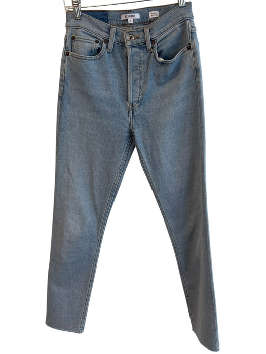 RE/DONE Size 26 Light Wash Cotton Blend High Rise Straight Leg 5 Pocket Jeans Light Wash / 26