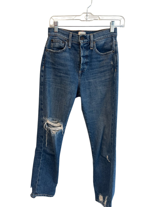 AO.LA Size 25 Medium Wash Cotton High Rise Butterfly distressed Jeans Medium Wash / 25
