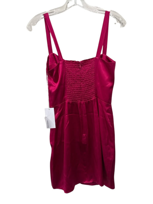 Reformation Size 4 Fuschia Pink Silk Surplice Sleeveless Back Zip Dress Fuschia Pink / 4