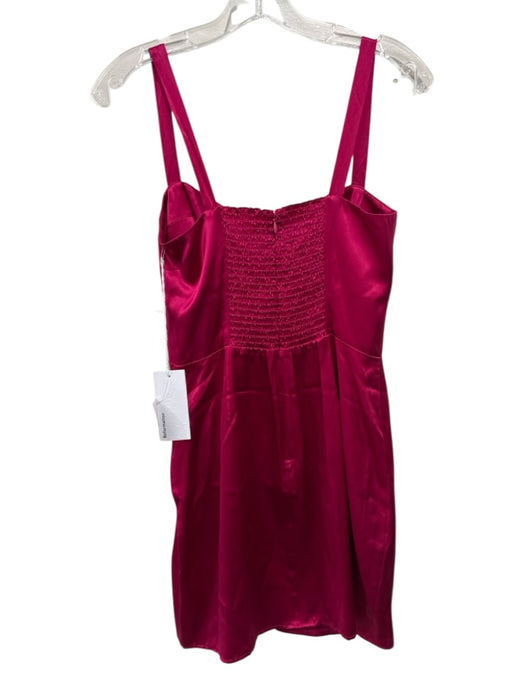 Reformation Size 4 Fuschia Pink Silk Surplice Sleeveless Back Zip Dress Fuschia Pink / 4