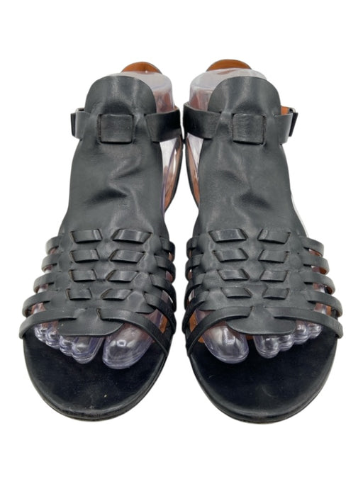 Givenchy Shoe Size 37.5 Black Leather Gladiator Ankle Strap Open Toe Sandals Black / 37.5