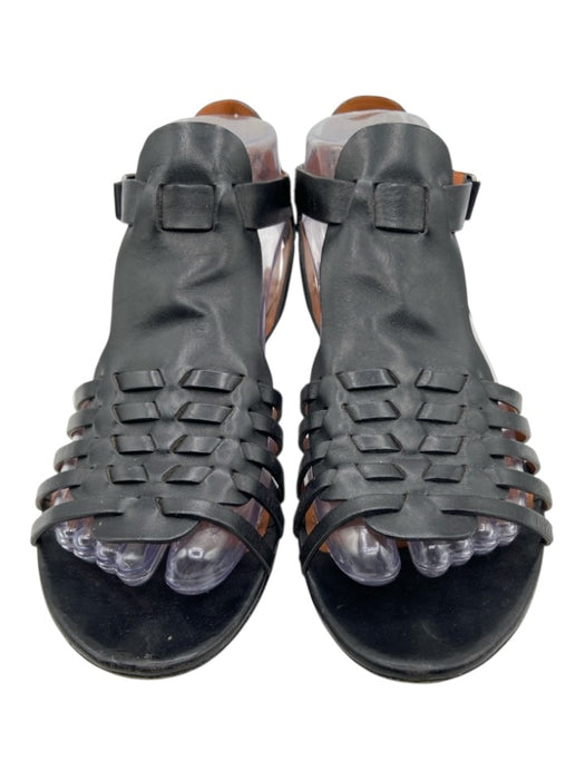 Givenchy Shoe Size 37.5 Black Leather Gladiator Ankle Strap Open Toe Sandals Black / 37.5