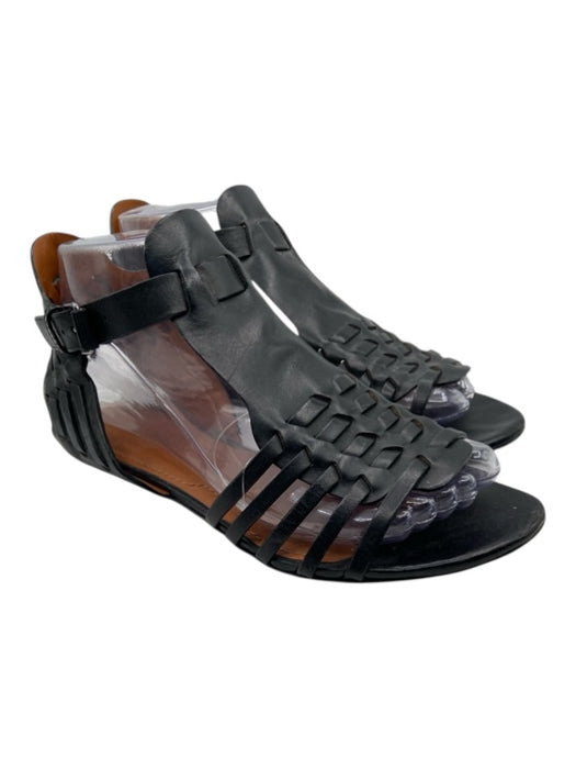 Givenchy Shoe Size 37.5 Black Leather Gladiator Ankle Strap Open Toe Sandals Black / 37.5