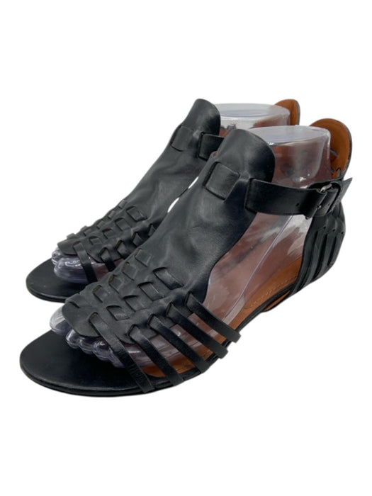 Givenchy Shoe Size 37.5 Black Leather Gladiator Ankle Strap Open Toe Sandals Black / 37.5